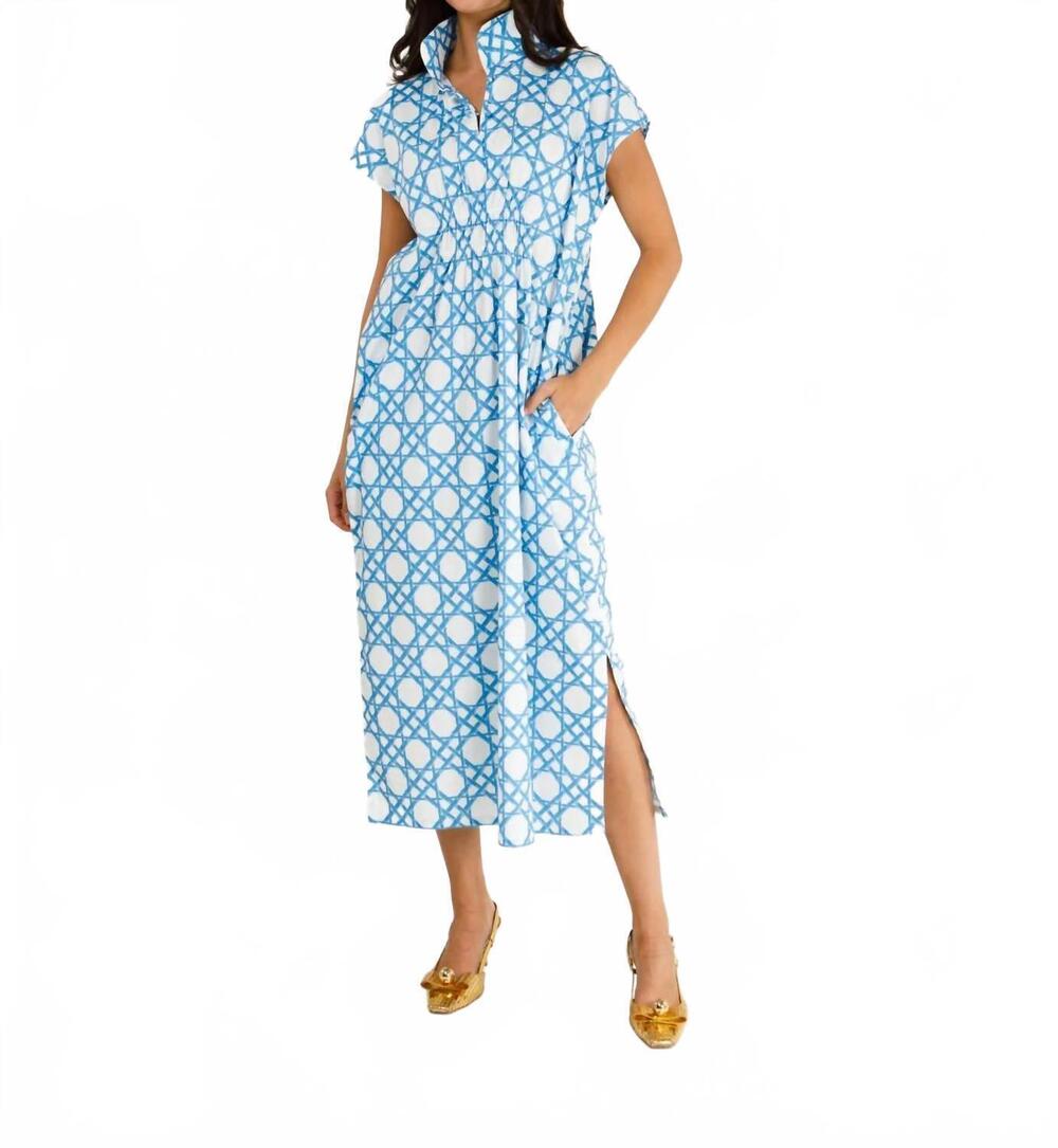 NEW HOLLY SHAE DESIGN june caftan dress in coastal cane© blue